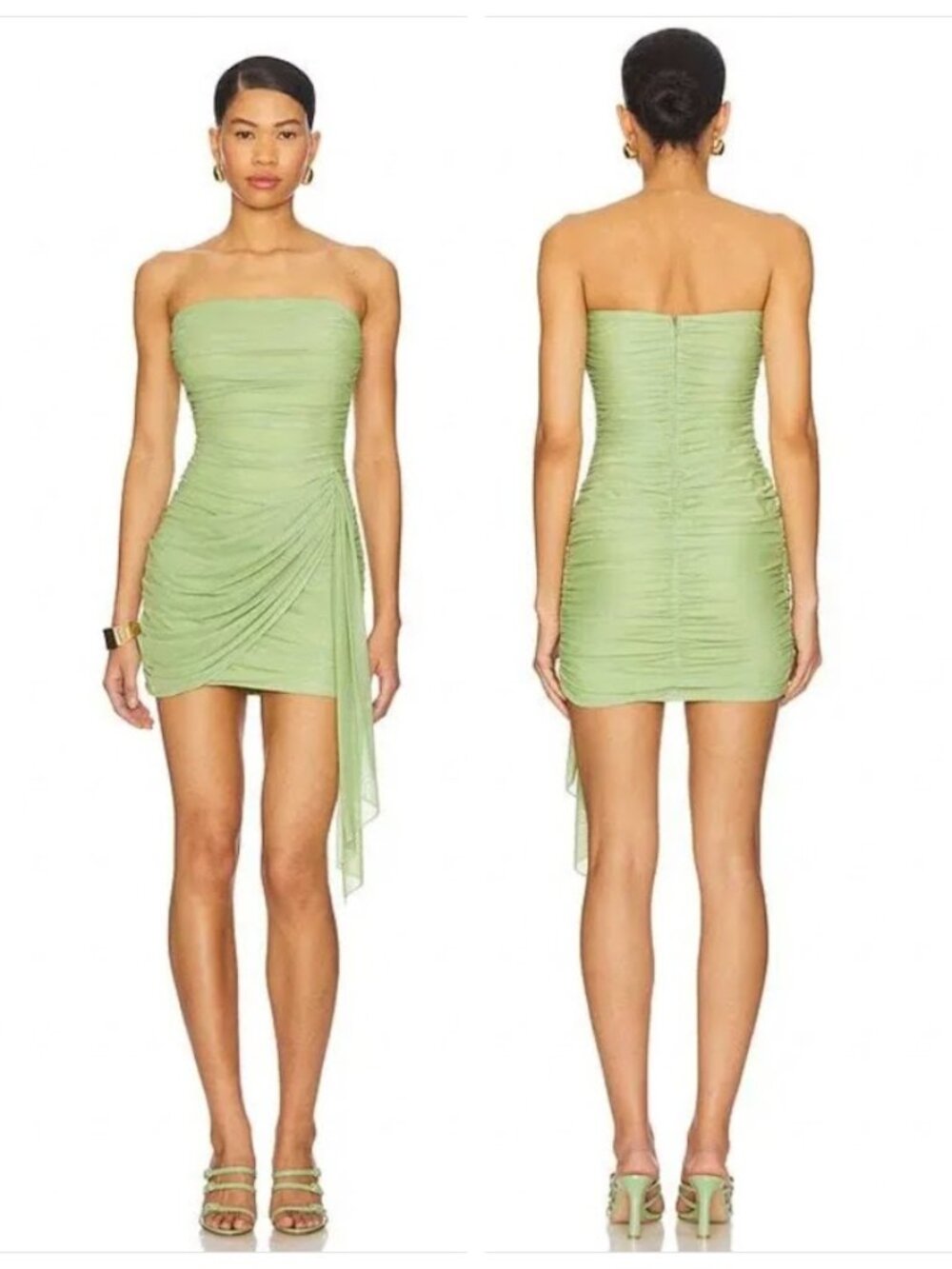 NWOT Amanda Uprichard x REVOLVE Anja Mini Dress In Pear Size XS